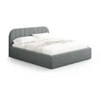 Pat matrimonial gri închis tapițat cu spațiu de depozitare cu somieră 200x200 cm Juno – Windsor & Co Sofas