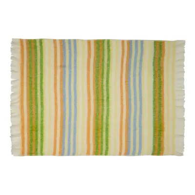 Pătură galbenă/verde din amestesc de lână 140x200 cm Loom – Hübsch