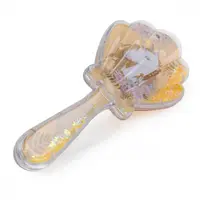 Perie de Par pentru Fetite, cu Dinti Moi, in Forma de Scoica, cu Confetti si Unicorn, 19.5 cm - Nurio