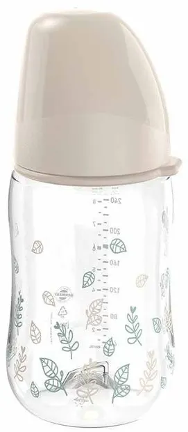 Biberon NIP Green - Cherry, Flow M, 0 l+, 260 ml, bej