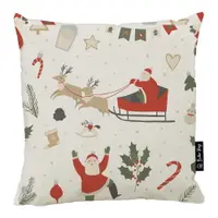 Față de pernă 45x45 cm cu model de Crăciun Happy Santa – Butter Kings