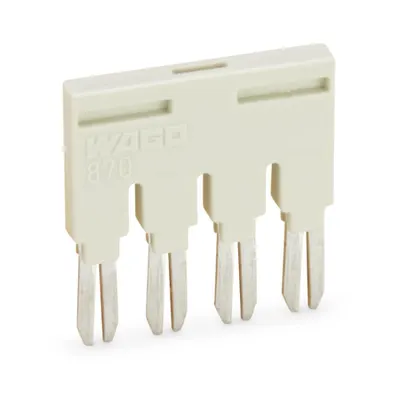 Push-in type jumper bar; insulated; 4-way; Nominal current 18 A; light gray
