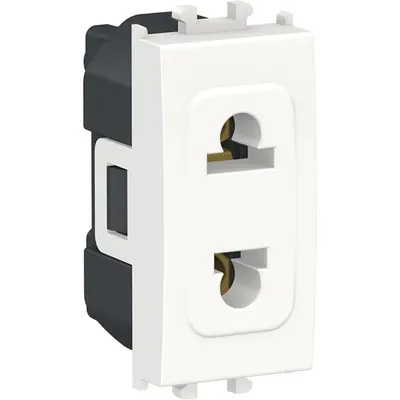 Priza 1 modul standard Euroamerican Schneider Easy Styl LMR5510001, alb