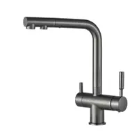 Baterie bucatarie 3 cai cu pipa extractibila SH-404 Graphite , apa calda, rece E i filtrata