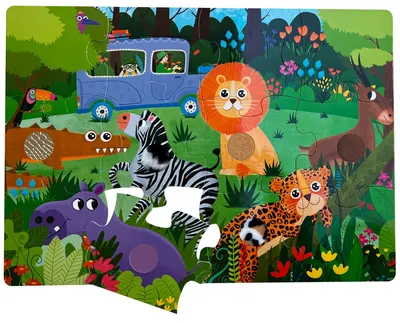 Puzzle Neobebek - DinoMini Feel and Touch, Safari