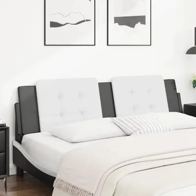 vidaXL Pernă pentru tăblie pat, Zadar, alb și negru, 183cm, piele artificială