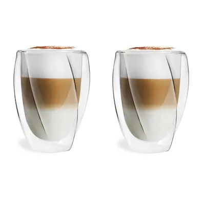 Set 2 pahare cu perete dublu Vialli Design Latte, 300 ml