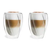 Set 2 pahare cu perete dublu Vialli Design Latte, 300 ml