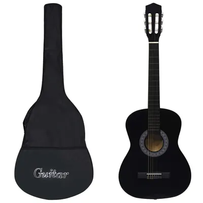 Gossi chitara clasica pentru incepatori, cu husa, negru, 3/4 36