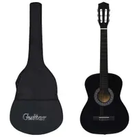Gossi chitara clasica pentru incepatori, cu husa, negru, 3/4 36
