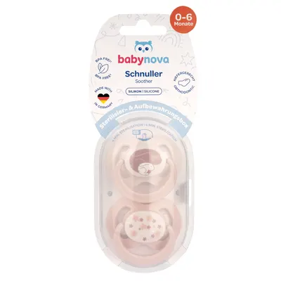 Suzete ortodontice din silicon, 0-6 luni, 20004, Baby Nova | 2 bucati