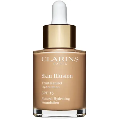 Clarins Skin Illusion Natural Hydrating Foundation makeup radiant cu hidratare SPF 15 culoare 111N Auburn 30 ml