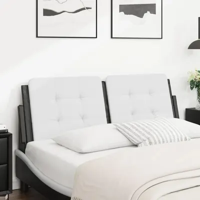 vidaXL Pernă pentru tăblie pat, Zadar, alb și negru, 120cm, piele artificială