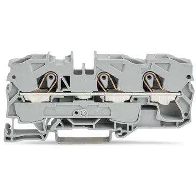 3-conductor through terminal block; 10 mm²; suitable for Ex e II applications; side and center marking; for DIN-rail 35 x 15 and 35 x 7.5; Push-in CAGE CLAMP®; 10,00 mm²; red