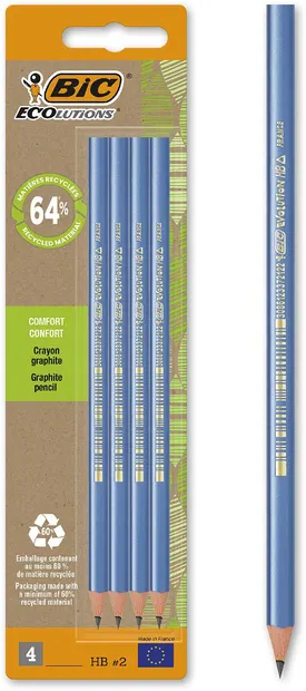Set de creioane BIC Ecolutions - HB, 4 buc