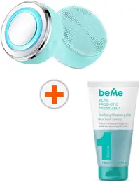 beMe Set - Gel de curățare pentru față, 150 ml + Dispozitiv pentru față, 4W, 4 trepte, turcoaz
