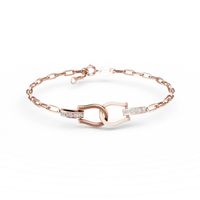 Bratara din aur roz cu diamante de 0.061ct