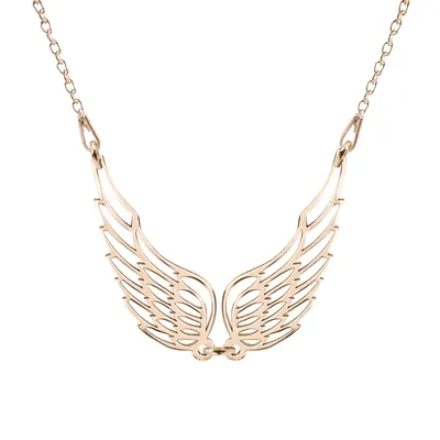 Angela - Colier personalizat doua aripi ingeras din argint 925 placat cu aur roz