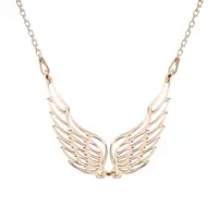 Angela - Colier personalizat doua aripi ingeras din argint 925 placat cu aur roz