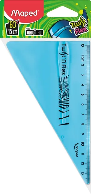 Triunghi Maped Twist'n Flex - 15 cm, albastru
