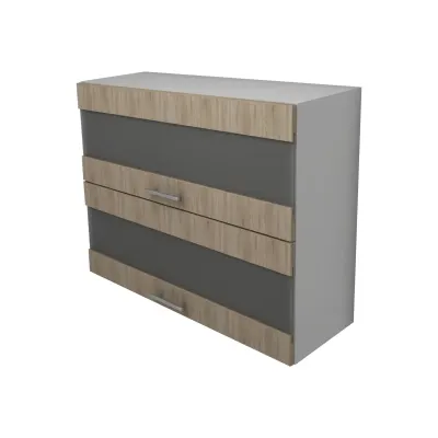 Corp Superior Lecce, 2 Usi, cu sticla, Stejar Sonoma/Alb, 80 x 30 x 65 cm