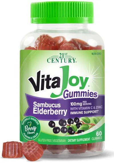 VitaJoy Sambucus Elderberry, 60 tablete de jeleu, 21st Century