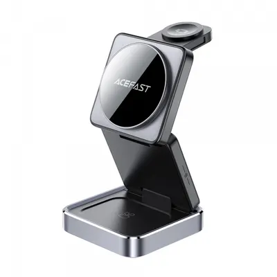 Incarcator Retea Wireless Acefast E21 3in1, 23W, 1.67A, Gri