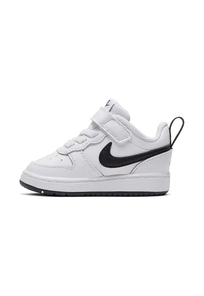 Pantofi sport din piele cu perforatii Court Borough Low 2 - Alb/Negru