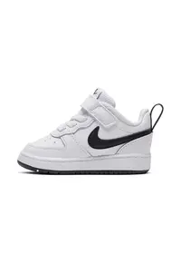 Pantofi sport din piele cu perforatii Court Borough Low 2 - Alb/Negru