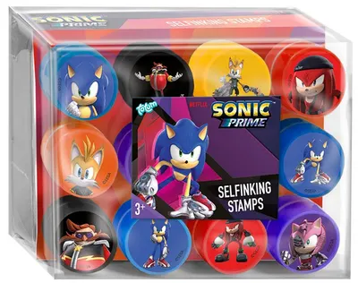 Set de ștampile pentru copii Totum - Sonic, 12 piese