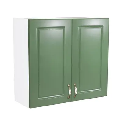 Corp superior 80 cu 2 usi cu scurgator de vase Zebra MDF verde drept