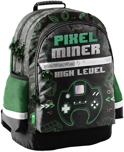 Ghiozdan școlar Paso Pixel Miner - Cu 2 compartimente, 19 l
