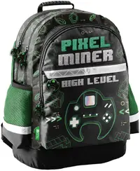 Ghiozdan școlar Paso Pixel Miner - Cu 2 compartimente, 19 l