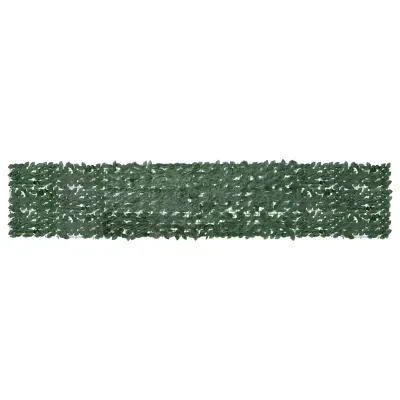 vidaXL Paravan de balcon, frunze verde închis, 400x75 cm