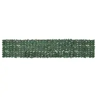 vidaXL Paravan de balcon, frunze verde închis, 400x75 cm