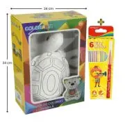 Set Jucarie vatelina pentru colorat lavabila + Carioci Keyroad Washable, 6 culori - 34x24cm