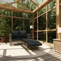 Gossi set mobilier de gradina cu perne, 2 piese, gri, poliratan