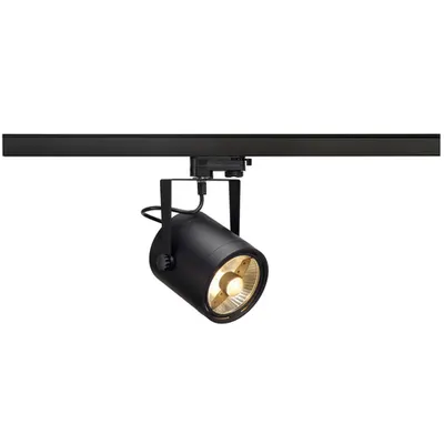 Iluminat decorativ pe sina, EURO SPOT TRACK Senile GU10, la fata locului negru pentru 240V track 3 faze, QPAR111, rotund, negru, max. 75W, inclusiv. adaptor 3 faze