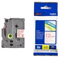 Bandă de etichetare Brother - TZe-132, 12 mm, roşu/transparent