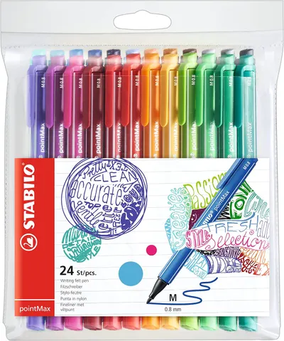 Pixuri mărcătoare Stabilo pointMax - 24 culori
