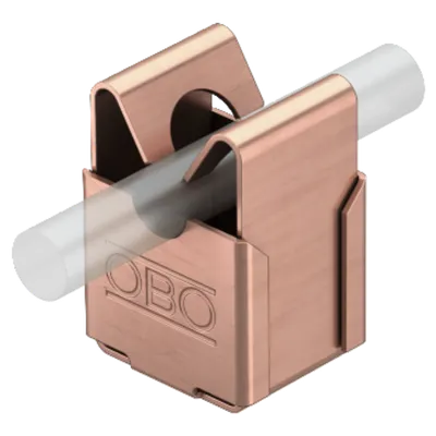 Screwless cable bracket for Rd 8 mm, through-way Ø 7 mm copper-plated | Type 177 20 VA-VK M8