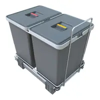 Coș de gunoi de plastic pentru deșeuri selecționate/încorporat 18 + 18 l Ecofil - Elletipi