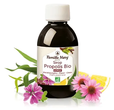 Sirop pentru gât sănătos cu propolis bio, 150 ml, Famille Mary