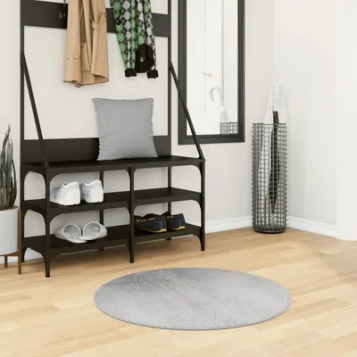 vidaXL Covor IZA aspect scandinav, cu fire scurte, gri, Ø 80 cm