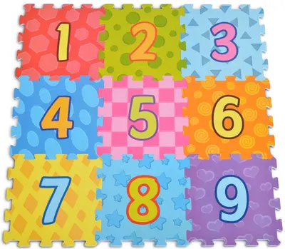 Puzzle moale pentru podea Moni - Number, 9 piese