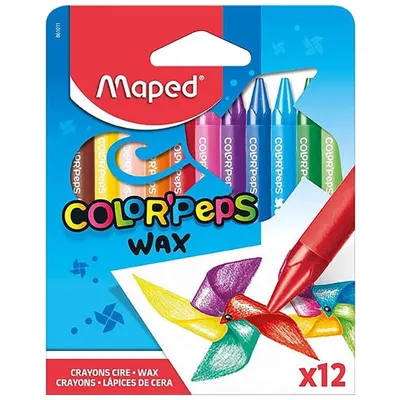 Creioane cerate Color'Peps triunghiulare 12culori/set, Maped