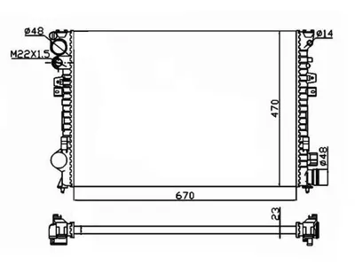 Radiator apa racire motor (transmisie manuala) CITROEN EVASION, JUMPY; FIAT SCUDO, ULYSSE; LANCIA ZETA; PEUGEOT 806, EXPERT 1.6-2.0 intre 1994-2006