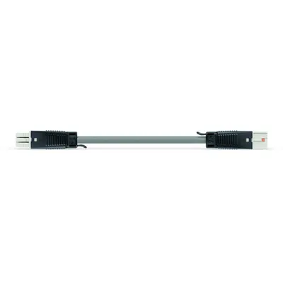 pre-assembled interconnecting cable; Socket/plug; 2-pole; Cod. F; 5 m; gray