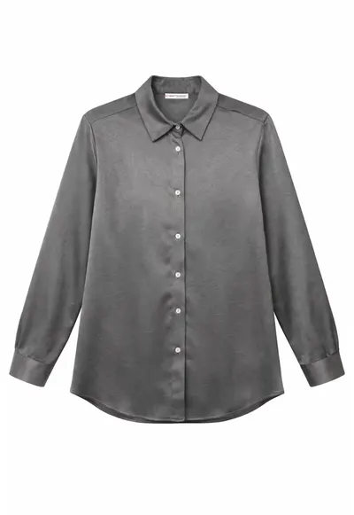 Camasi dama - camasa din satin - croiala regular fit - gri inchis - 100% poliester