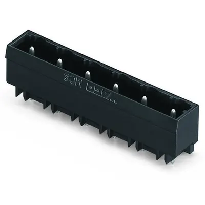 THR male header; 1.2 x 1.2 mm solder pin; straight; Pin spacing 7.5 mm; 3-pole; black